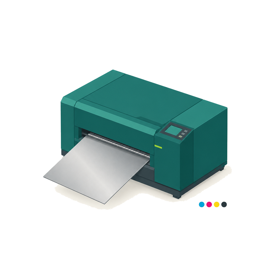 CTP出力機から刷版が排出される様子
