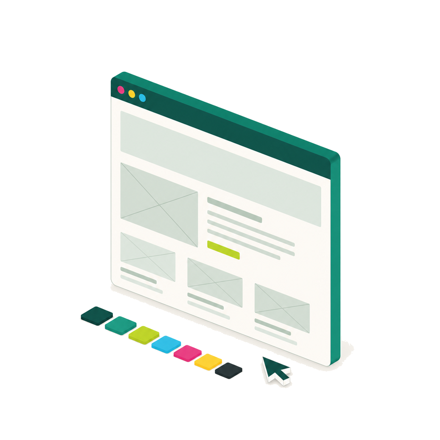 Webサイトのデザインカンプが並ぶ制作デスク